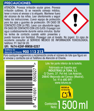 Amoniaco Lanta 1,5l con detergente