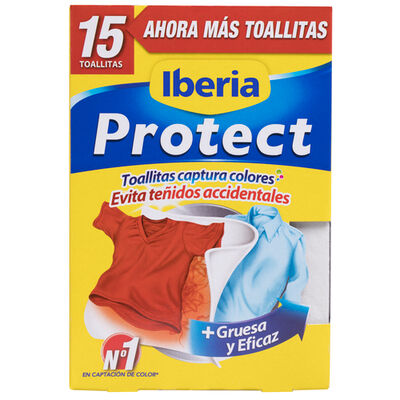 Toallitas atrapacolor Iberia 15 uds evita deste&ntilde;idos accidentales