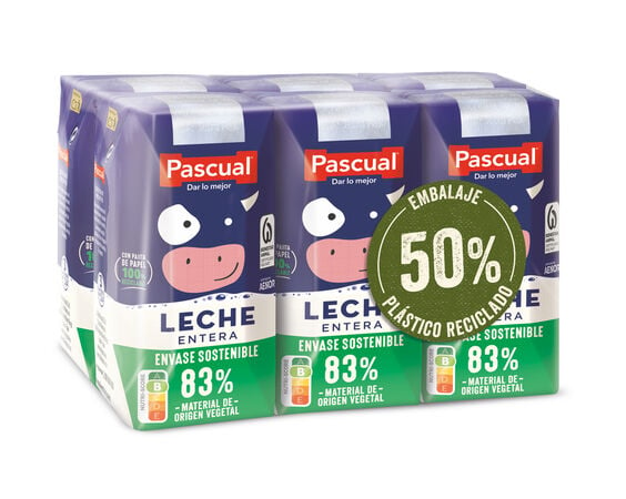 Leche Semidesnatada Pascual 1L pack 6 unidades