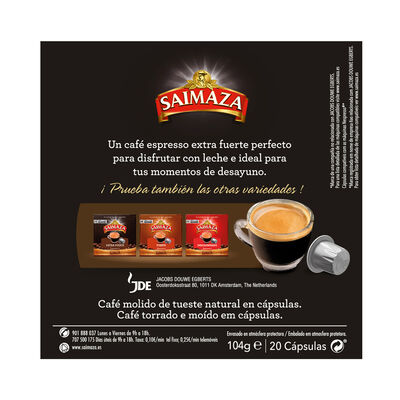 Café espresso extrafuerte Saimaza 20 cápsulas