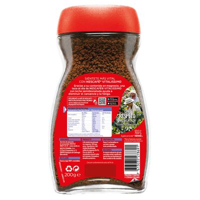 Caf&eacute; soluble descafeinado con magnesio Nescaf&eacute; 200g