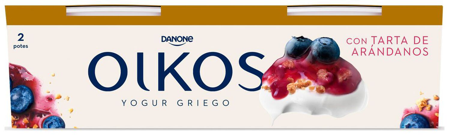 Yogur estilo griego Oikos pack 2 tarta de arándanos