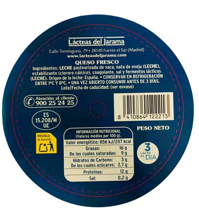 Queso fresco tarrina Albe 250gr
