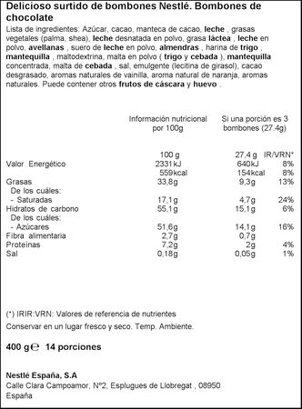 Bombón caja roja Nestlé 400g