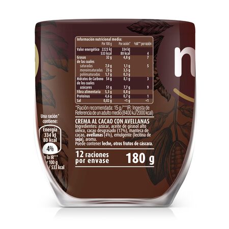 Crema de cacao y avellanas Nocilla 180g noir