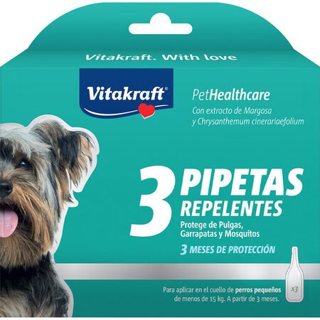 Pipetas repelentes para perro Vitakraft 3uds