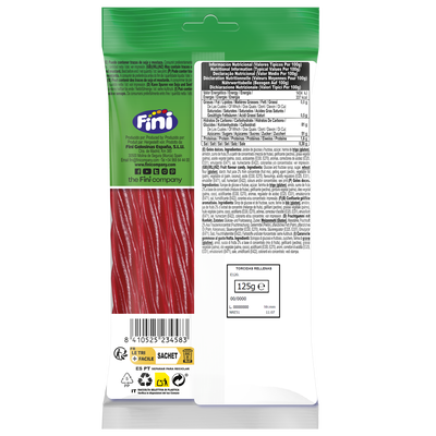 Regaliz Fini 125g torcidas rellenas con zumo de fruta