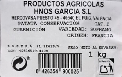 Patata blanca guarnici&oacute;n 1kg