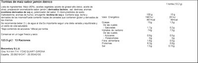 Tortitas de ma&iacute;z Bicentury 123g sabor jam&oacute;n