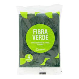 Estropajo fibra Lanta 4 unidades verde
