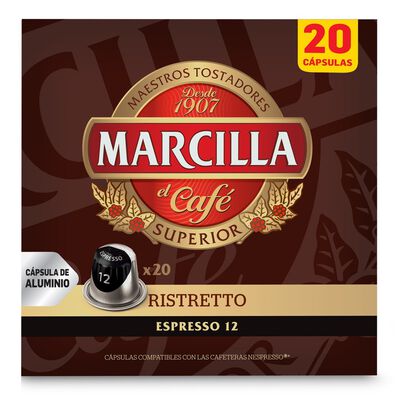 Café espresso ristretto intensidad 12 Marcilla 20 cáps