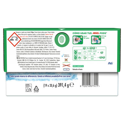 Detergente en cápsulas Ariel pods 19 lavados costa mediterránea edición limitada