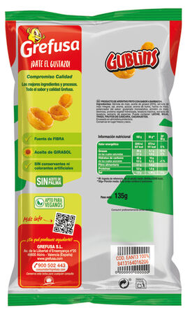 Snacks maiz Gublins Grefusa 135g