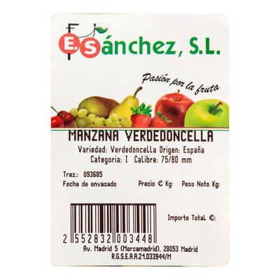 Manzana verde doncella bandeja 700g aproximadamente