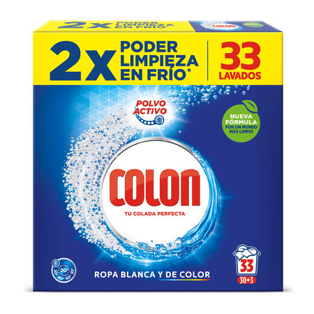 Detergente En Polvo Colon 30+3 Lavados Para Ropa Blanca Y De Color