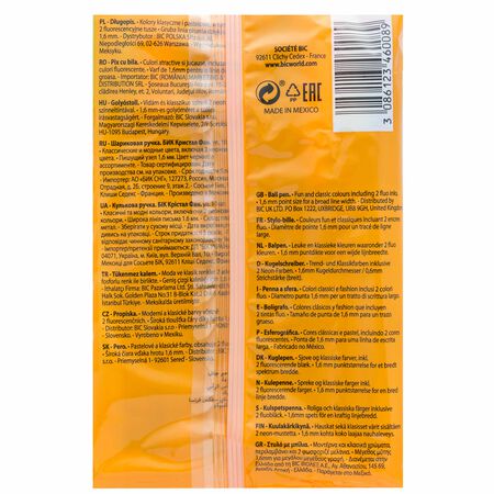 Bolígrafo cristal Bic 10 uds colores