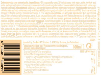 Salsa mayo Go Tan Sriracha 215ml