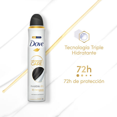 Desodorante en spray advanced care Dove 200ml invisible