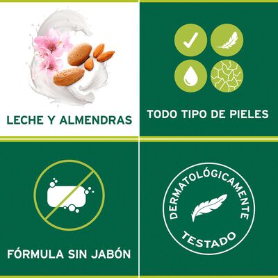 Jab&oacute;n de manos con dosificador Palmolive 300ml leche y almendras