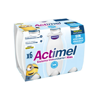 Actimel natural sin azúcares añadidos pack kids de 6x100g