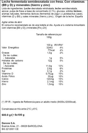 L Casei Actimel Danone pack 6 fresa