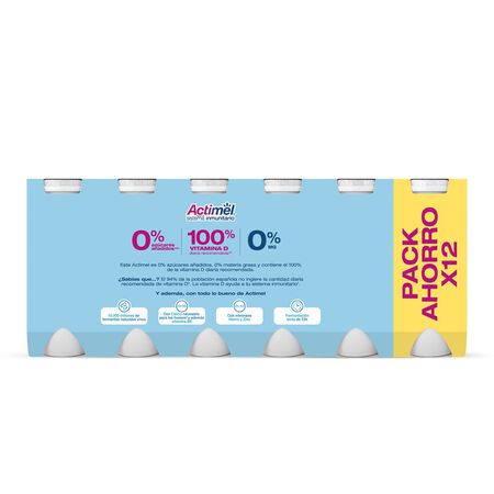 L Casei Actimel 0% MG Danone pack 12 natural