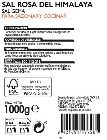 Sal rosa del himalaya Alipende 1kg