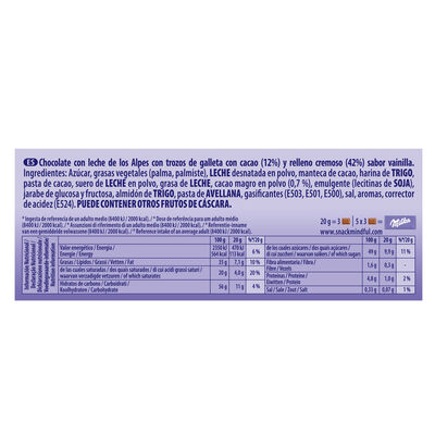 Chocolate con leche Milka 100g relleno de oreo