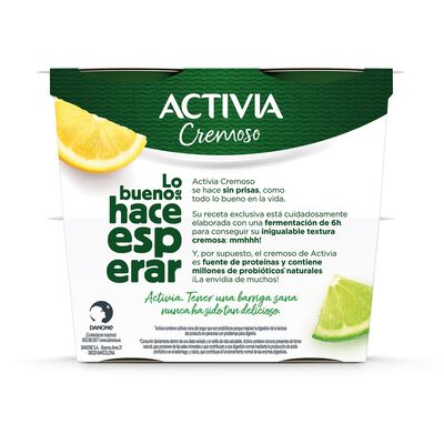 Bífidus Activia cremoso pack 4 lima limón