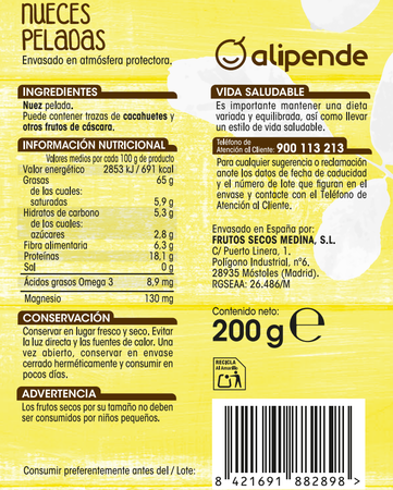 Nuez pelada Alipende 200g