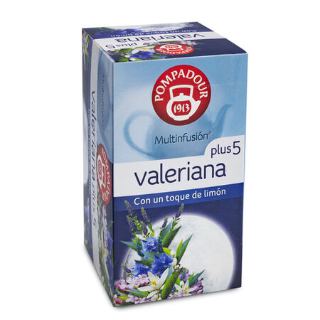 Infusión valeriana plus con limón Pompadour 20u