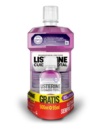Enjuague bucal Listerine 500ml+95ml cuidado total