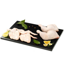 2 kg de traseros + 1 kg de alas de pollo