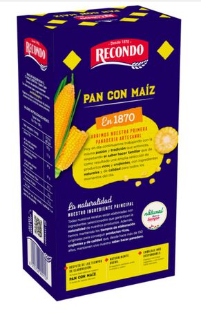 Pan tostado Recondo con ma&iacute;z c&uacute;rcuma y pipas de girasol 240gr