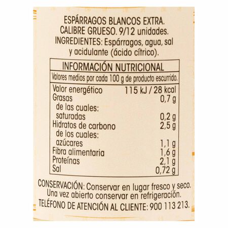 Esparragos blancos grueso Alipende 205g (9/12 piezas)