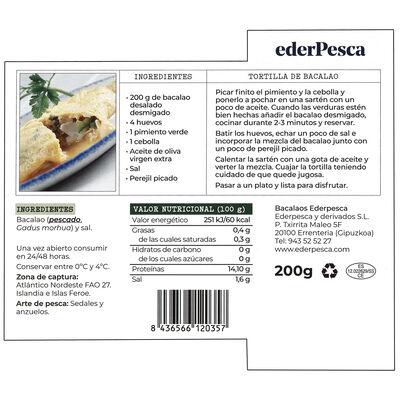 Bacalao desmigado Ederpesca 200g desalado