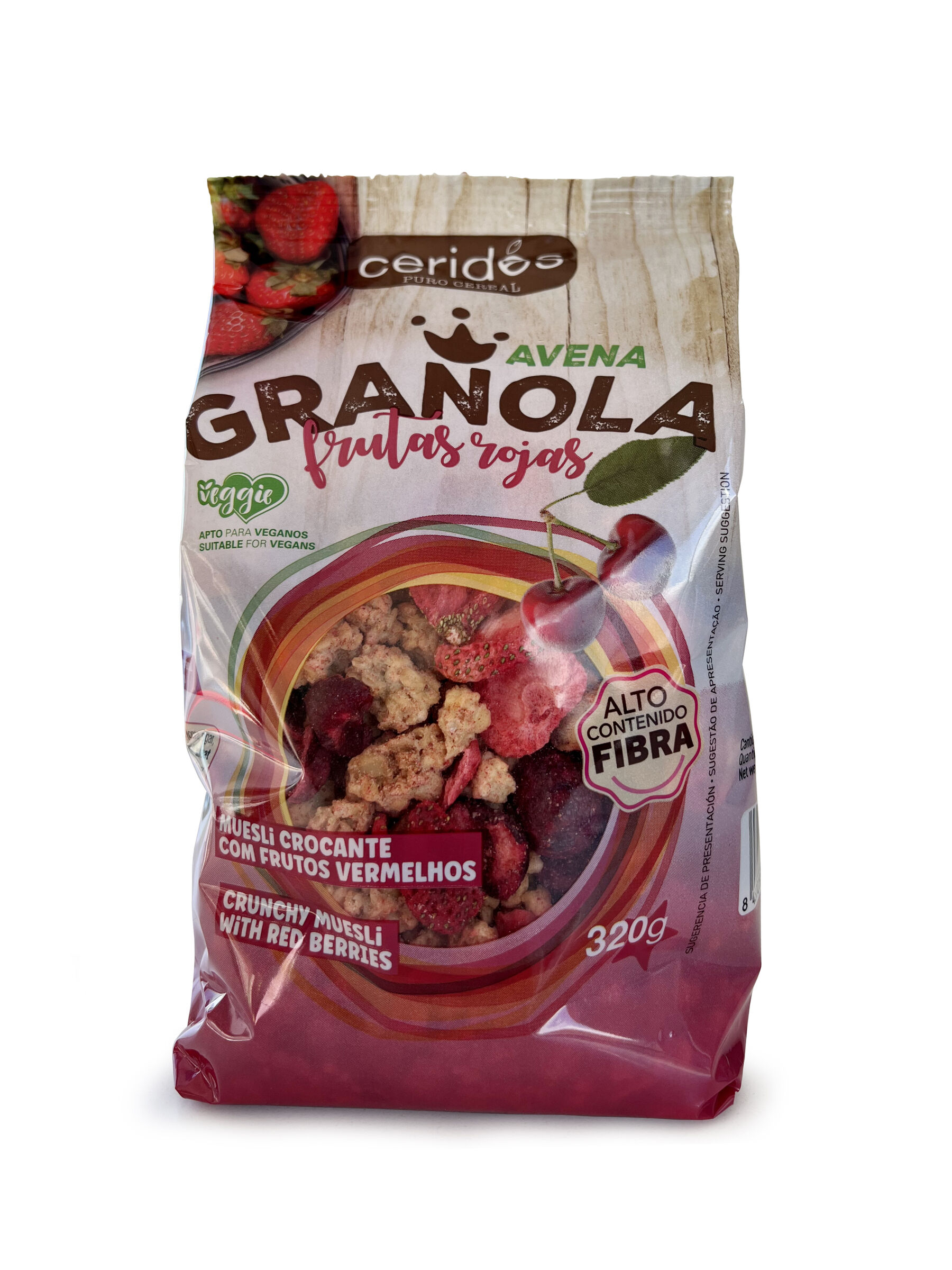Cereal granola con frutos rojos Cerides 320g