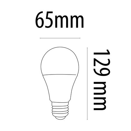 Bombilla Led esférica e27 plástico TM a65 15W cálida