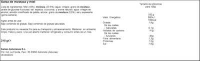Salsa asturianas 210g mostaza con miel