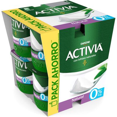 Bífidus probiótico Activia desnatado 0% materia grasa pack 8 natural