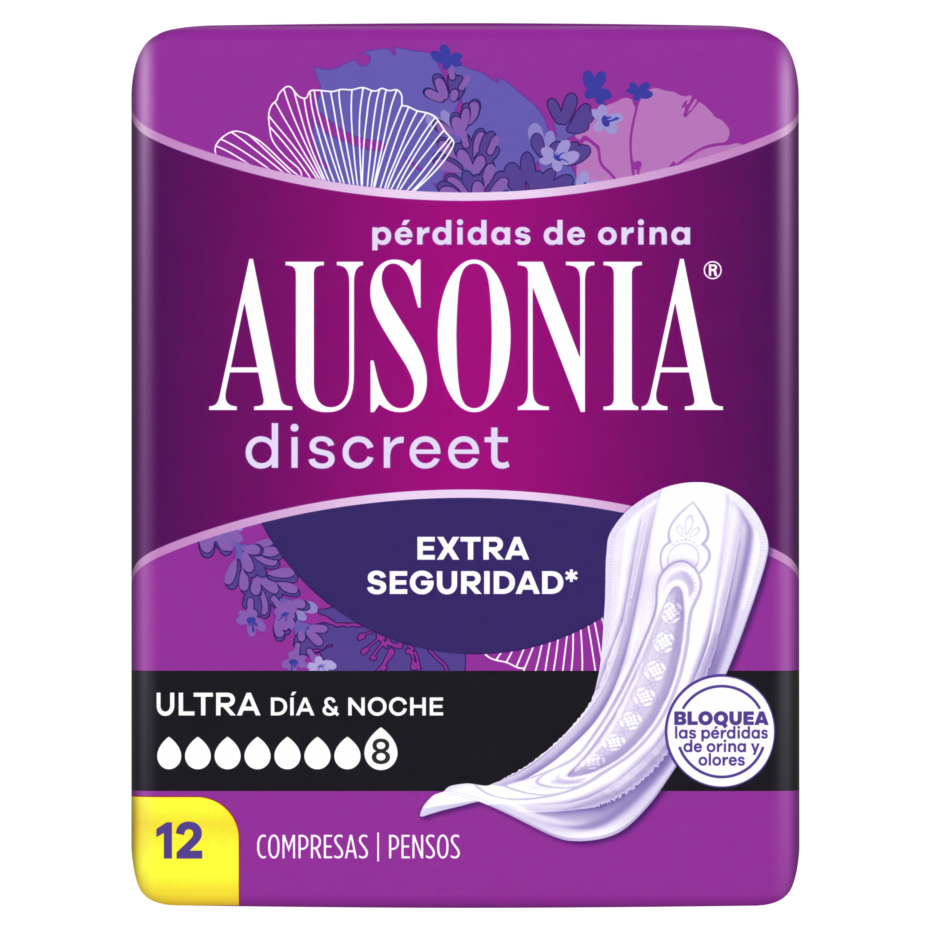 Compresa discreet Ausonia extra seguridad 12 unidades