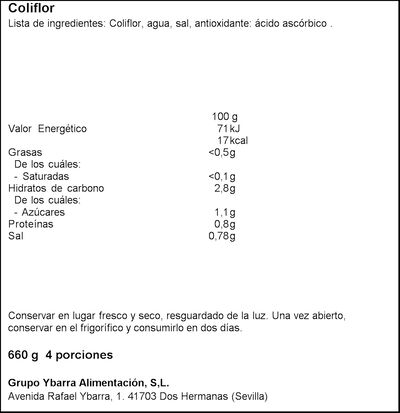 Coliflor Ybarra 390g