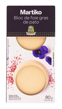 Bloc de foie gras de pato Martiko pack 2 de 40g