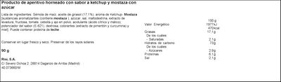Palomitas sin gluten Risi 90g ketchup y mostaza