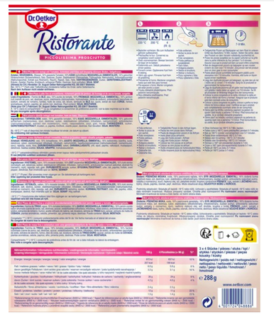 Pizza piccolissima ristorante con prosciutto Dr Oetker 288g