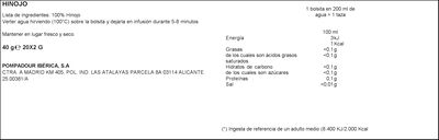 Infusión Pompadour 20u hinojo