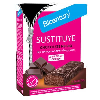 Barritas de chocolate negro Sustituye Bicentury 128g