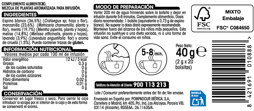 Infusión Alipende 20u sueño