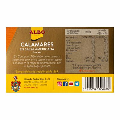 Calamar Albo 72g en salsa americana