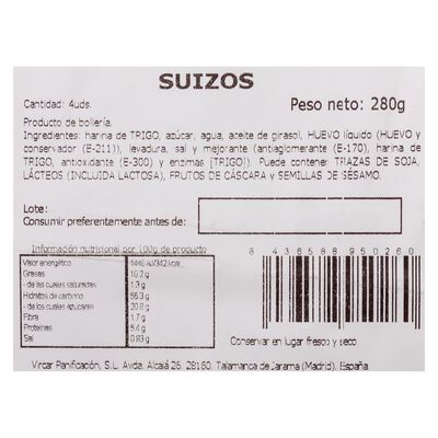 Suizos 4 uds